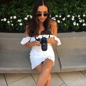 Off the shoulder white dress